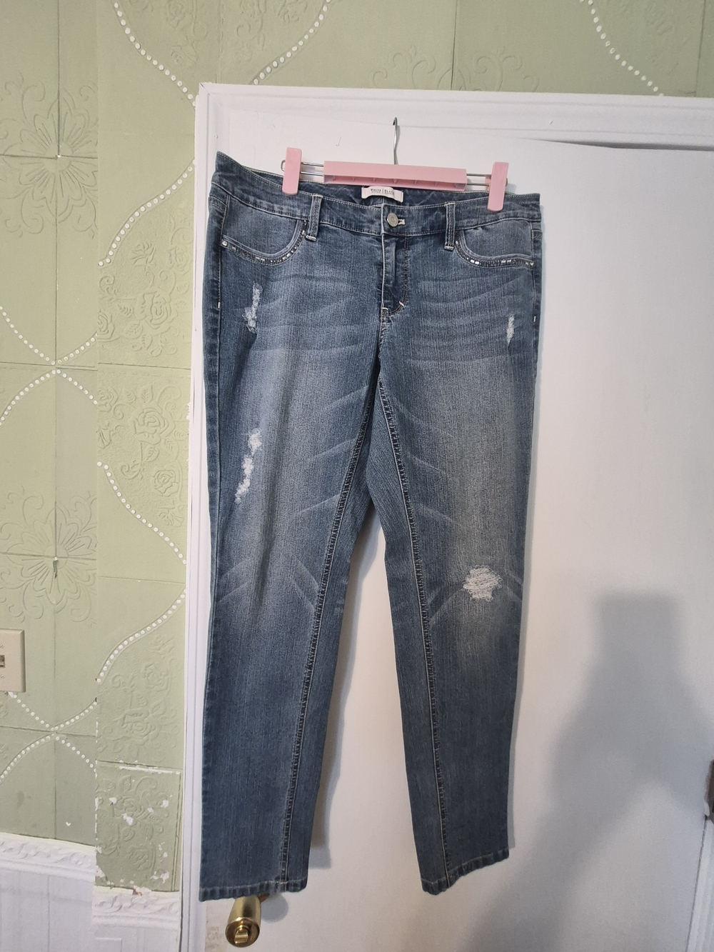 Whitehouse Black Market Women’s Distressed Blue Jeans - Classic Slim Fit